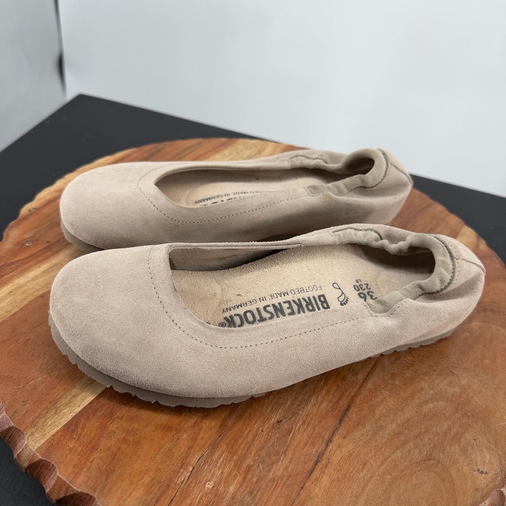 Birkenstock Celina suede ballet flats in a taupe or beige color 36 US 5 - Picture 5 of 9